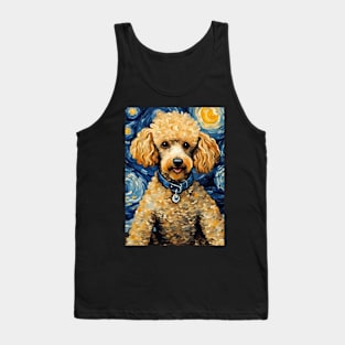 Poodle Dog Breed in a Van Gogh Starry Night Art Style Tank Top